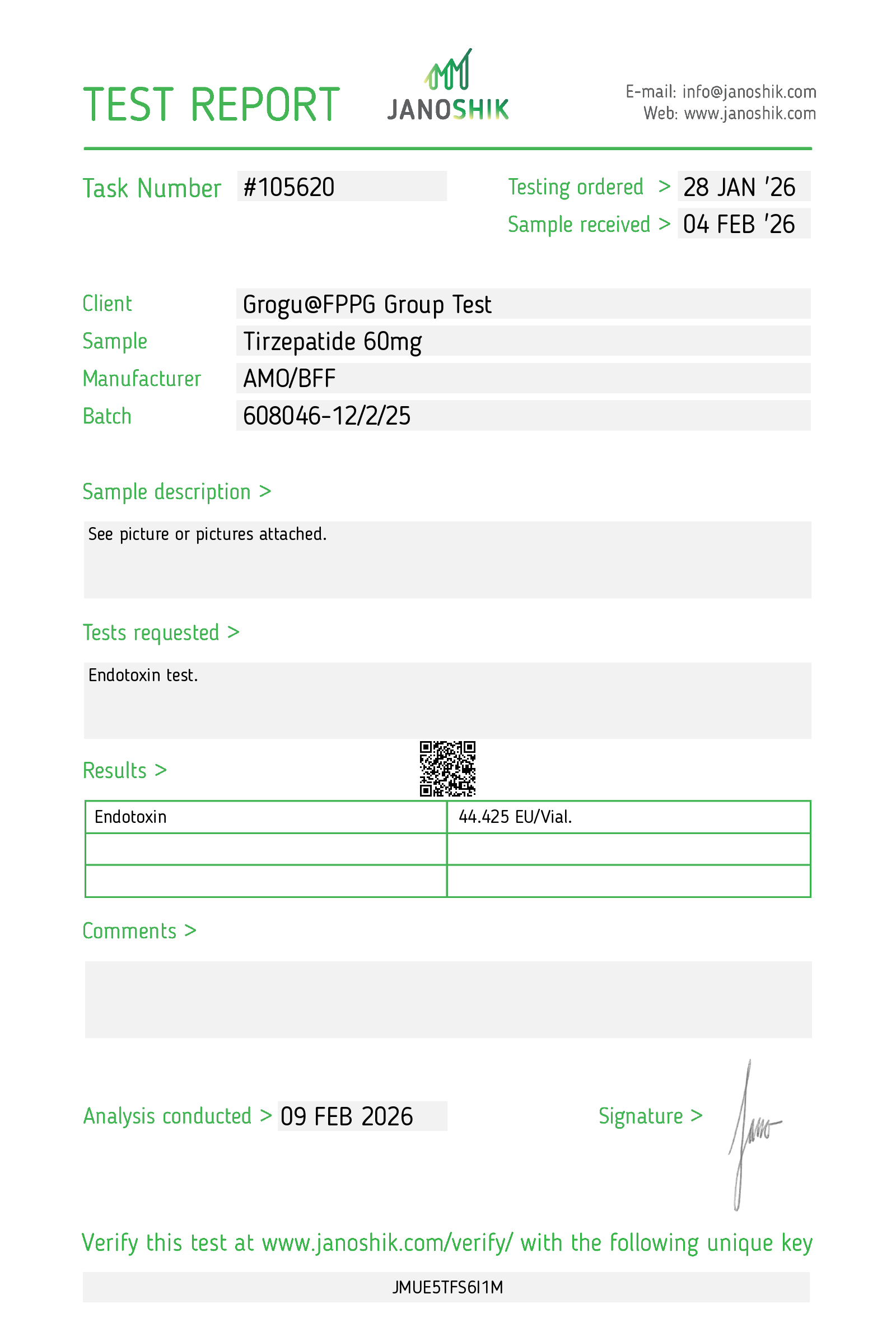 Certificate for Tirzepatide